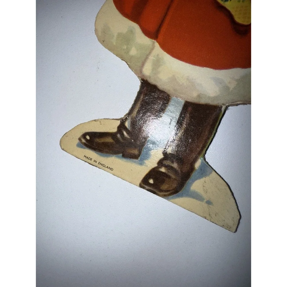 4‎ Vintage Christmas Santa Paper Doll Craft Embossed England Die Cut